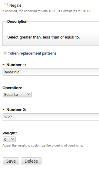 Compare the node NID against a specific number.