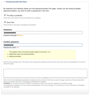 Password field set sample.